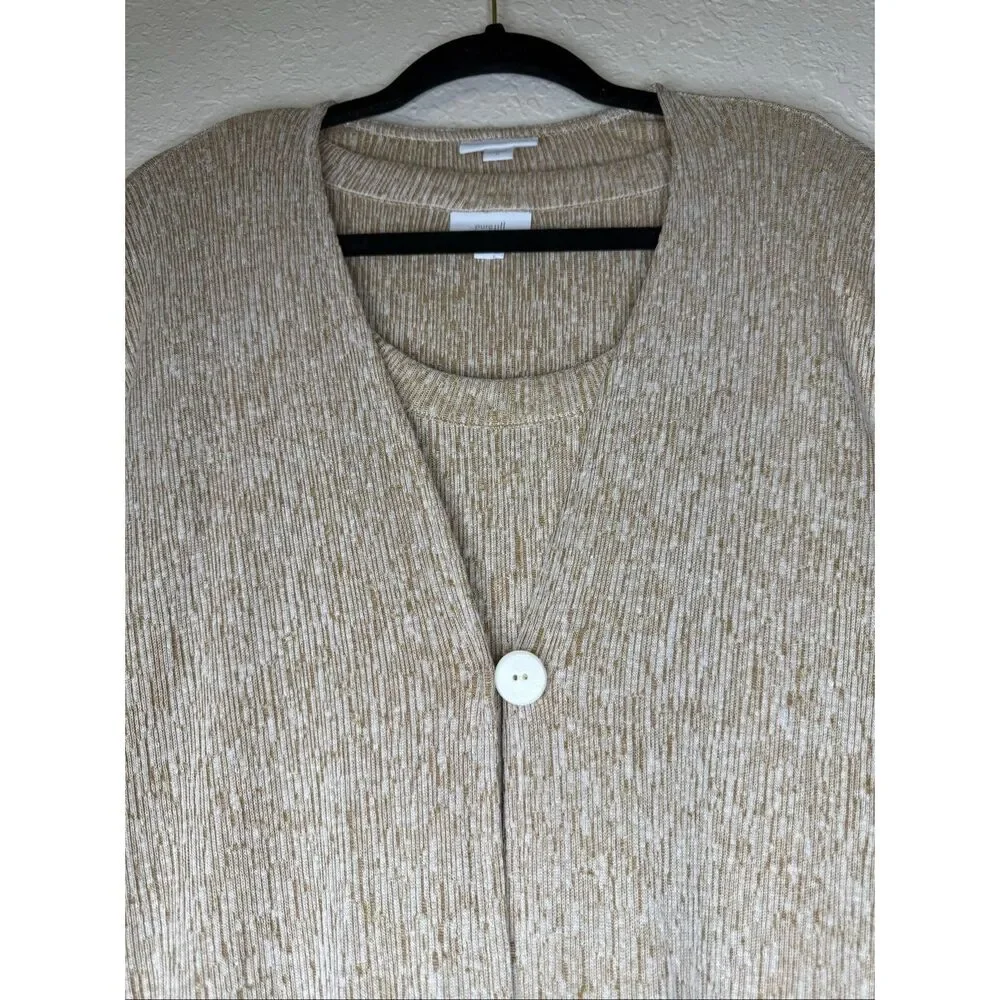J. Jill Pure Jill 2 Pc. Cardigan +‎ Shell Size M Linen Blend Oversized Lagenlook